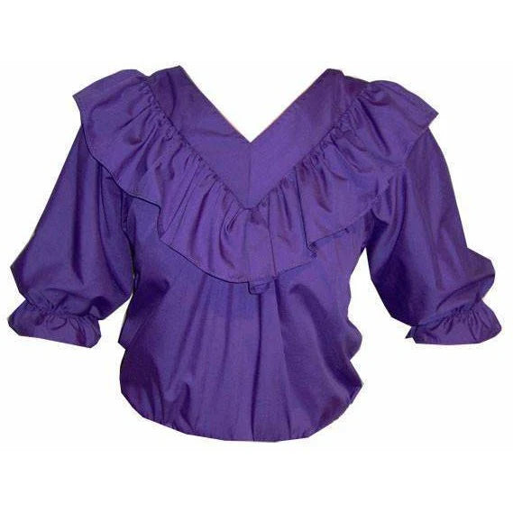 V-Neck One Ruffle Blouse
