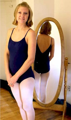 Classic Cotton Camisole Leotard with Low V-Back