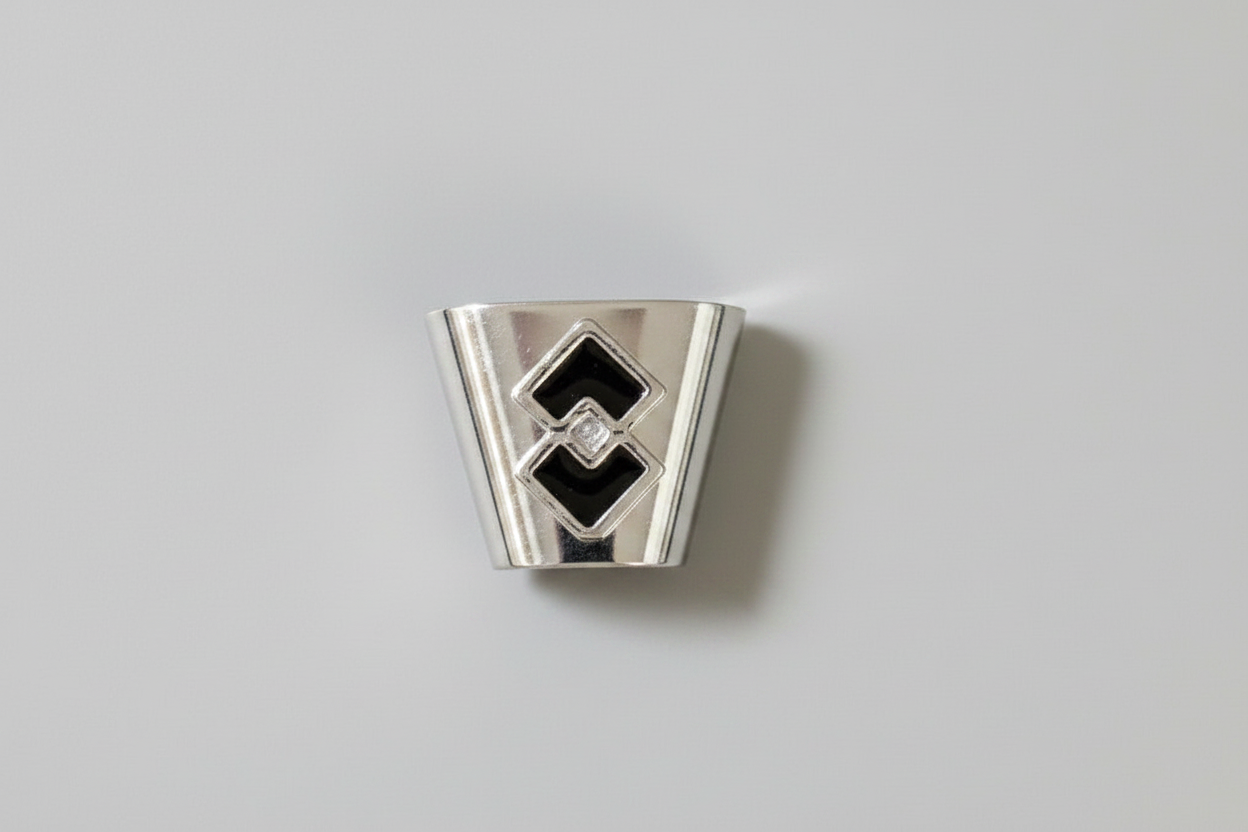 SILVER RHINESTONE TIE SLIDE