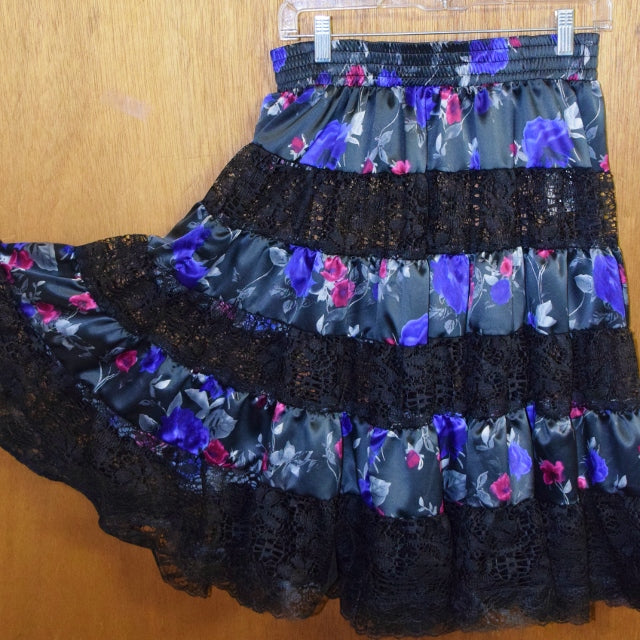 SATIN AND FLOWERS BLOUSE