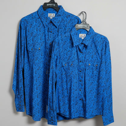 BLUE PAISLEY MATCHING WESTERN SHIRTS