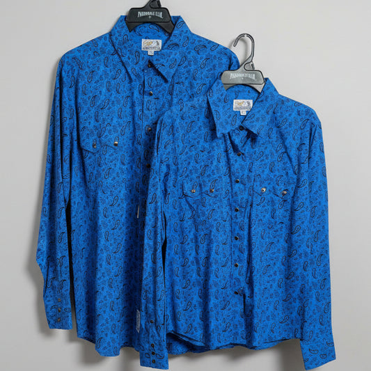 BLUE PAISLEY MATCHING WESTERN SHIRTS