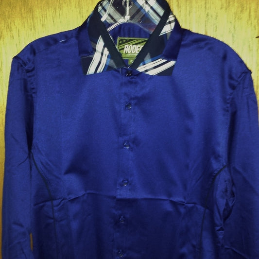 PLAID COLLAR MENS SHIRT