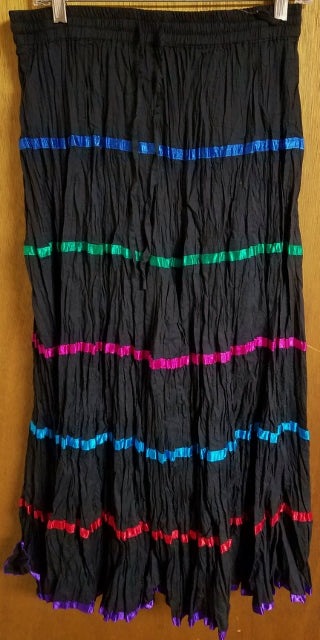 BLACK WITH COLORED RIBBONS