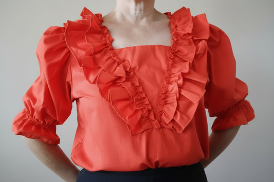 Ruffled Square Dance Blouse