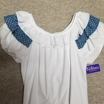 3 RUFFLE BLOUSE WITH PRINT