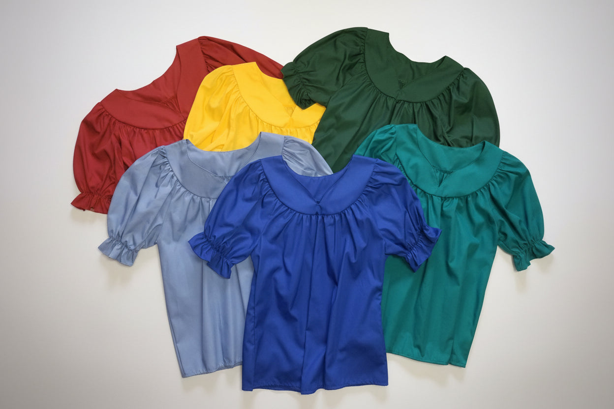 Sweetheart blouses in color