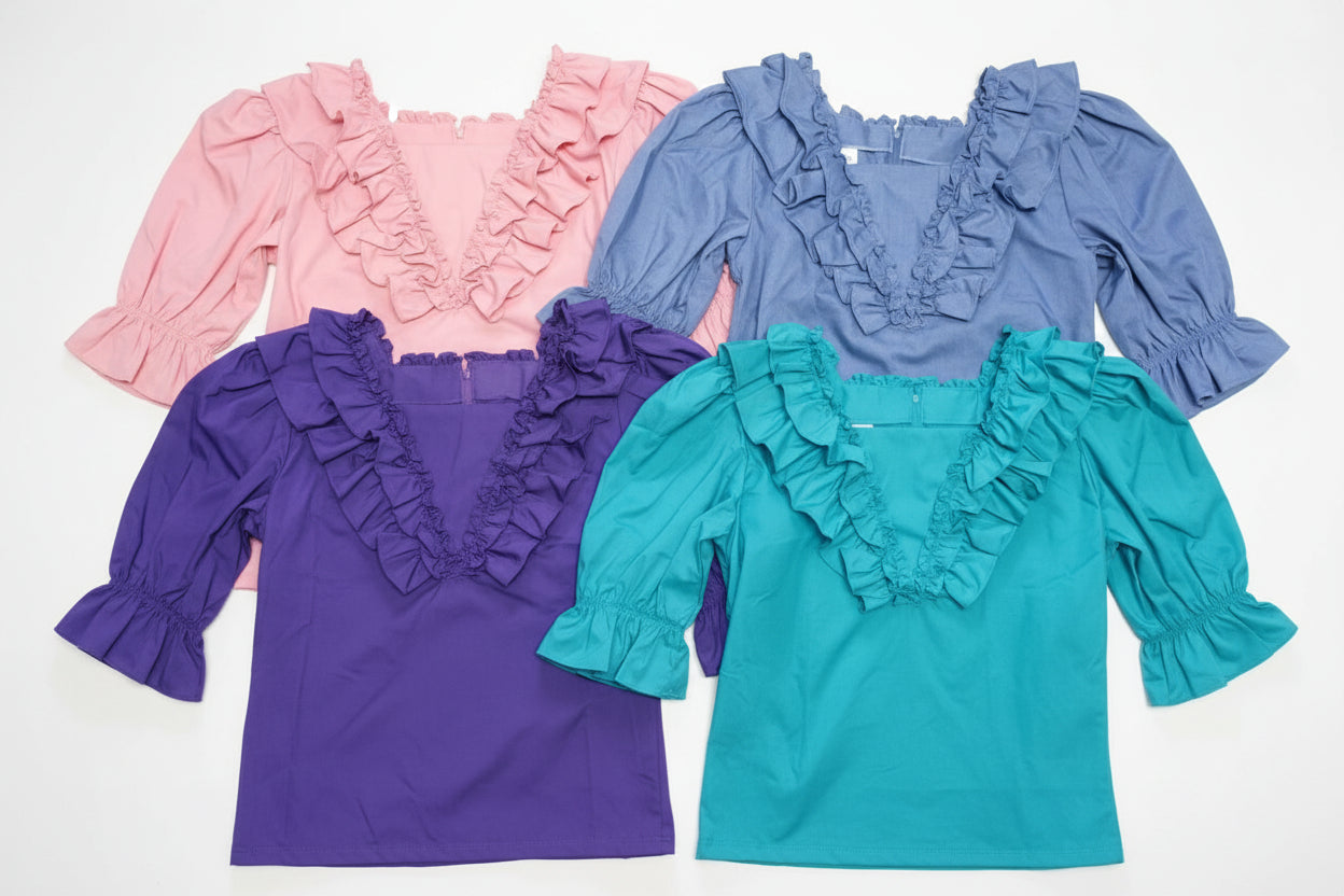 Ruffled Square Dance Blouse