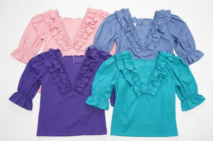 Ruffled Square Dance Blouse