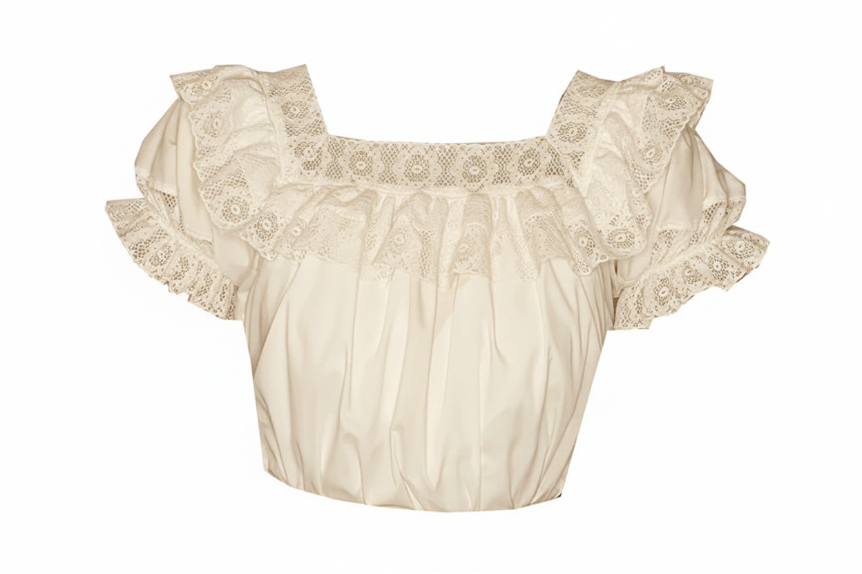 Square Neck Fiesta Lace Blouse