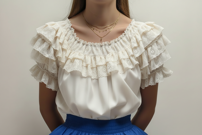 Lacy Sleeve Fiesta Blouse
