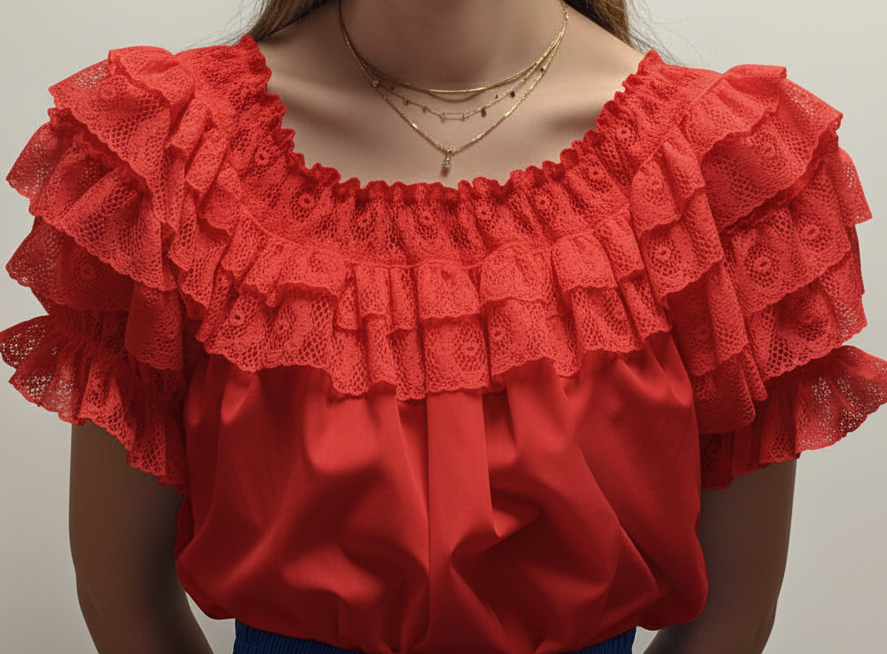 Lacy Sleeve Fiesta Blouse