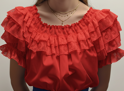 Lacy Sleeve Fiesta Blouse