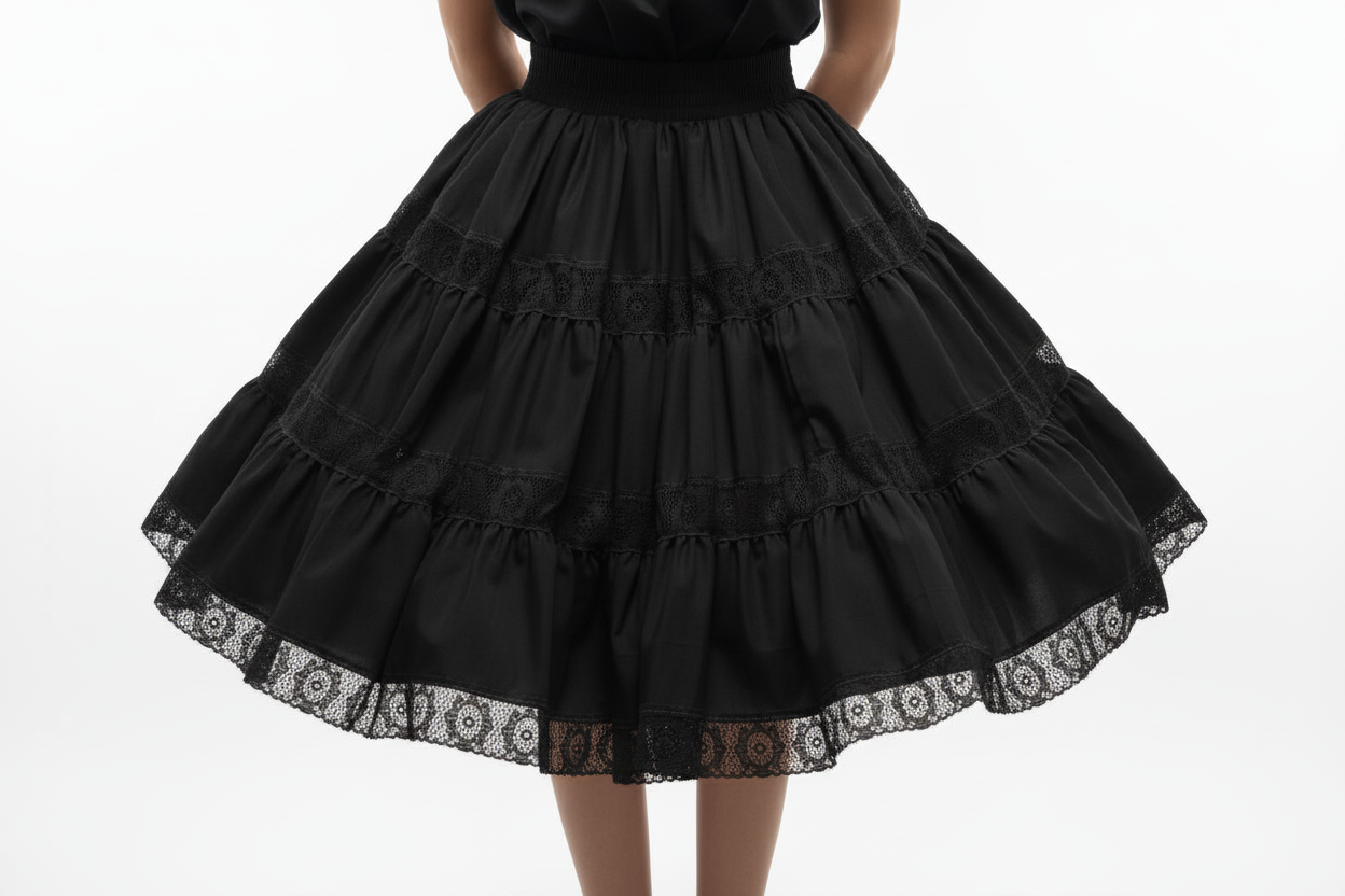 3-Tiered Skirt with Fiesta Lace