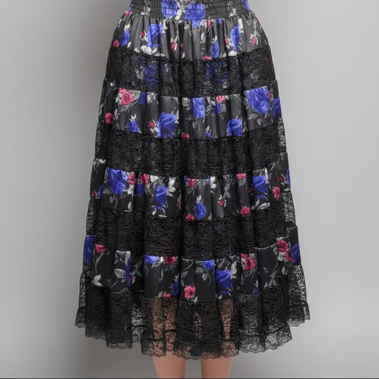 SATIN & FLOWERS PRAIRIE SKIRT SIZE SMALL