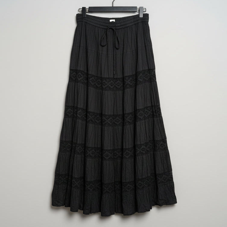 PRAIRIE SKIRT WITH CROCHET TIERS