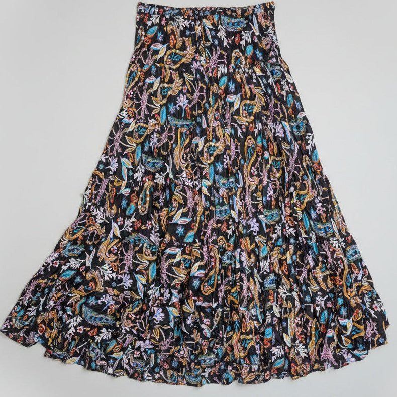 MULTI PAISLEY SEQUIN PRAIRIE SKIRT