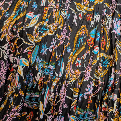 MULTI PAISLEY SEQUIN PRAIRIE SKIRT