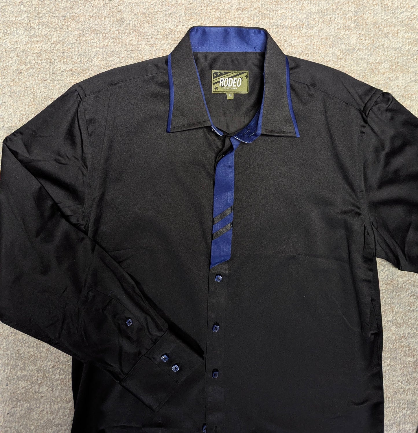 SOLID JACQUARD SATIN LOOK SHIRT