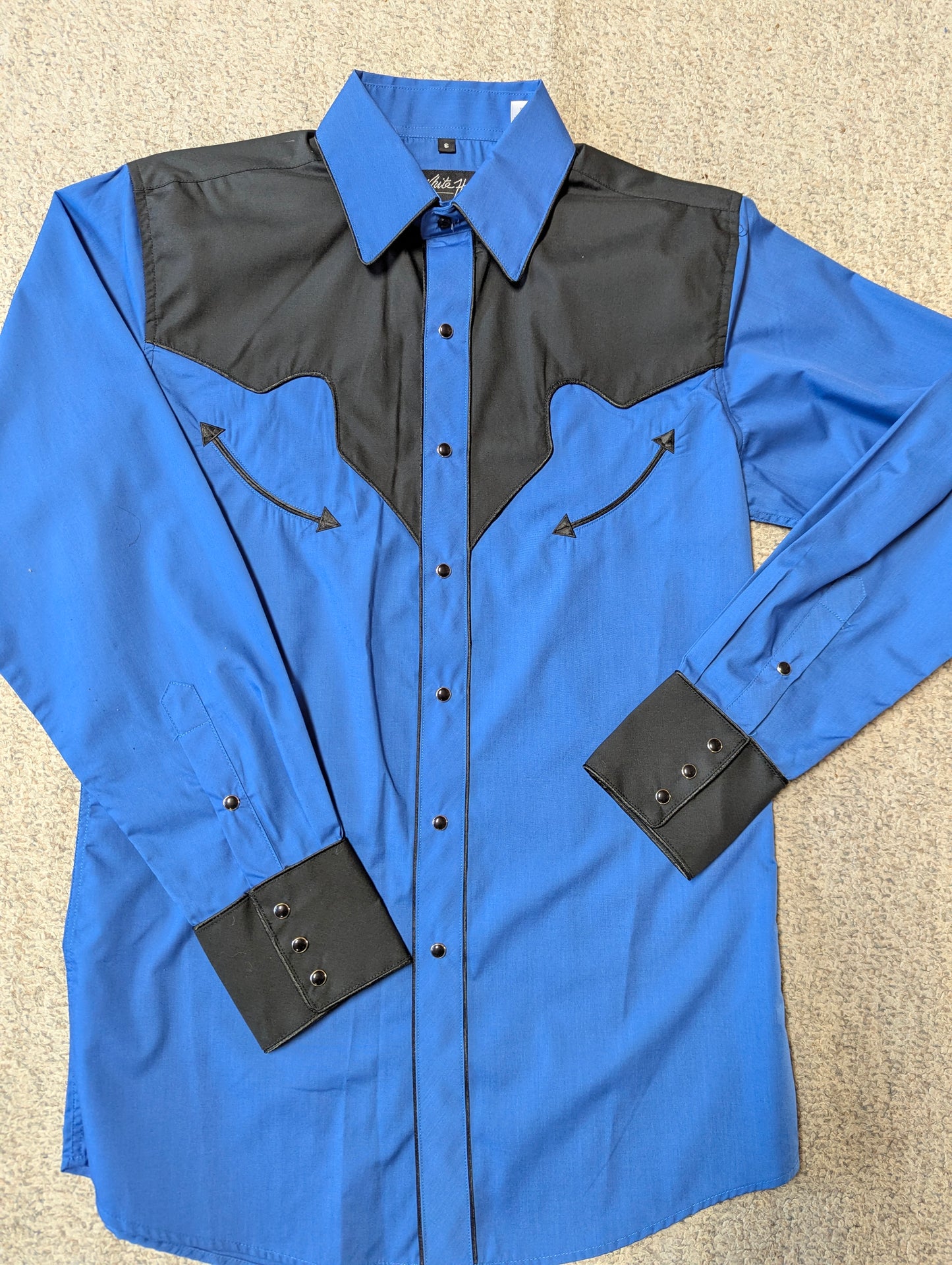 TWO TONED WESTERN WITH BLACK YOLK & CUFFS