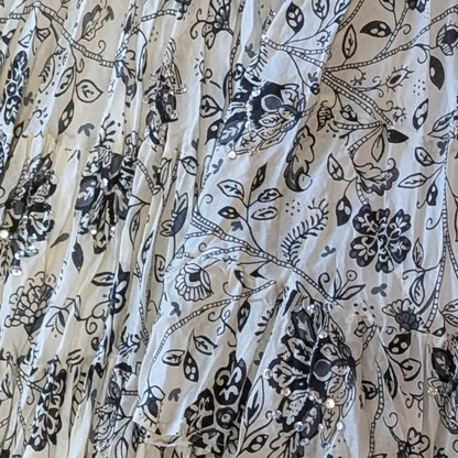 WHITE/BLACK SEQUIN PRAIRIE SKIRT