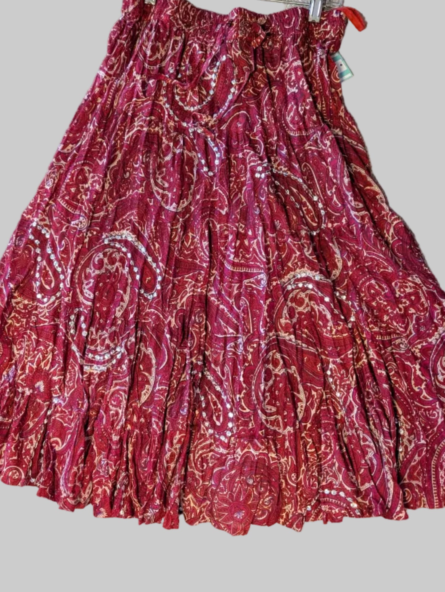 Red and Tan Sequin Skirt
