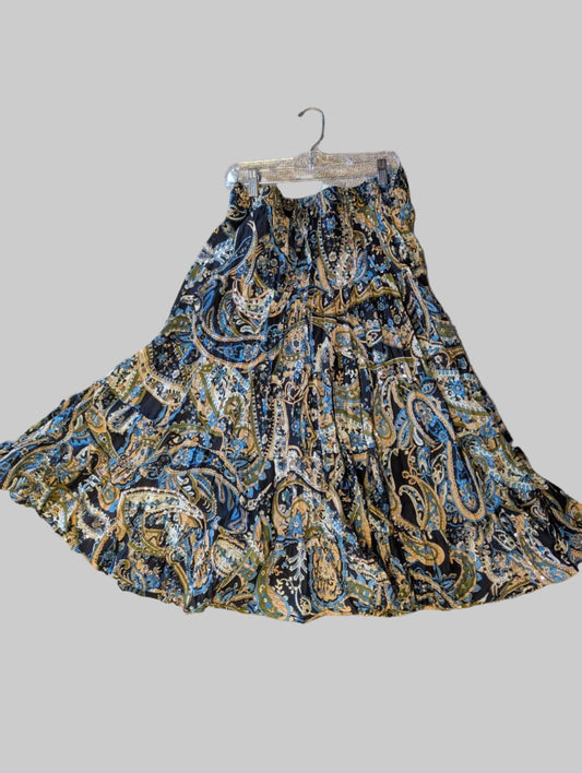 Navy and Tan Sequin Skirt