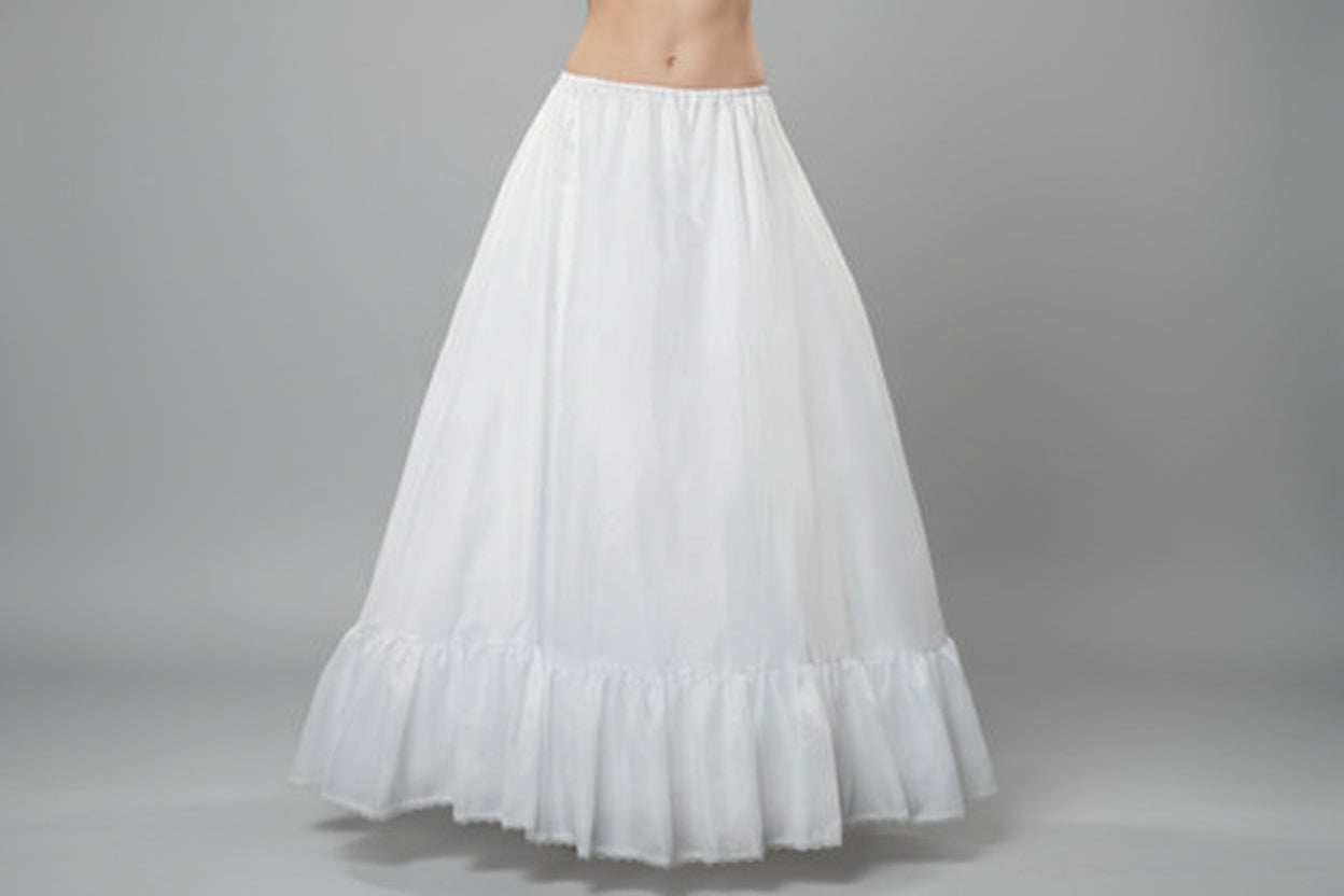 A LINE, SINGLE RUFFLE PETTICOAT