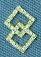 SQUARE DANCE SYMBOL WITH RHINESTONES (PACKAGE OF 12)