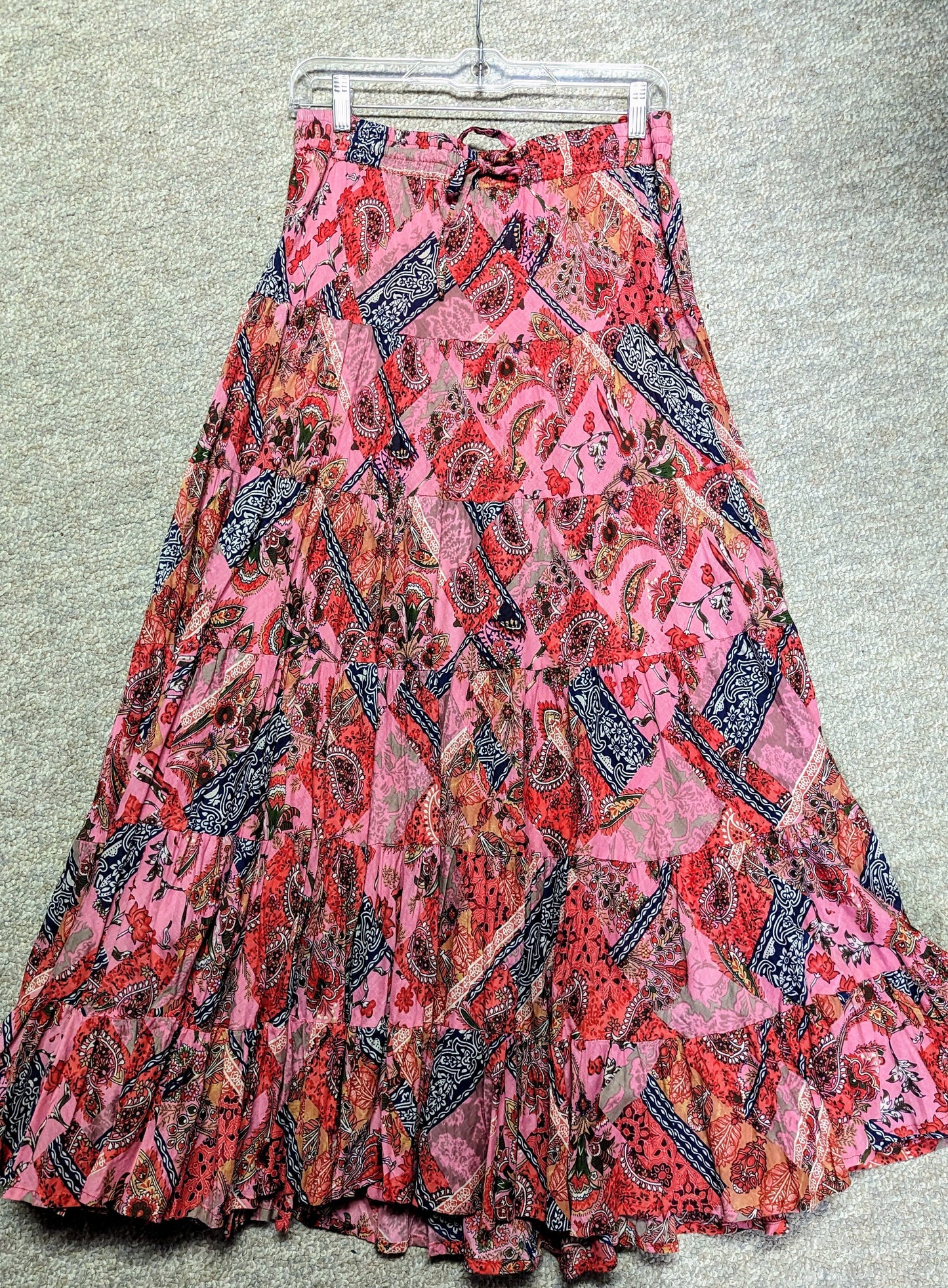 PINK FLORAL PRAIRIE SKIRT