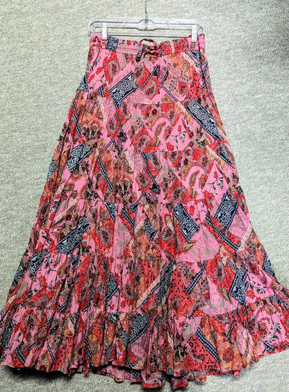 PINK FLORAL PRAIRIE SKIRT