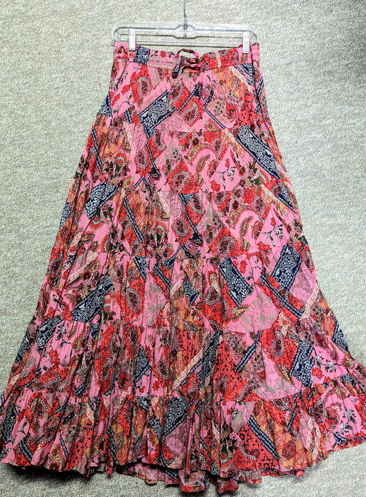 PINK FLORAL PRAIRIE SKIRT