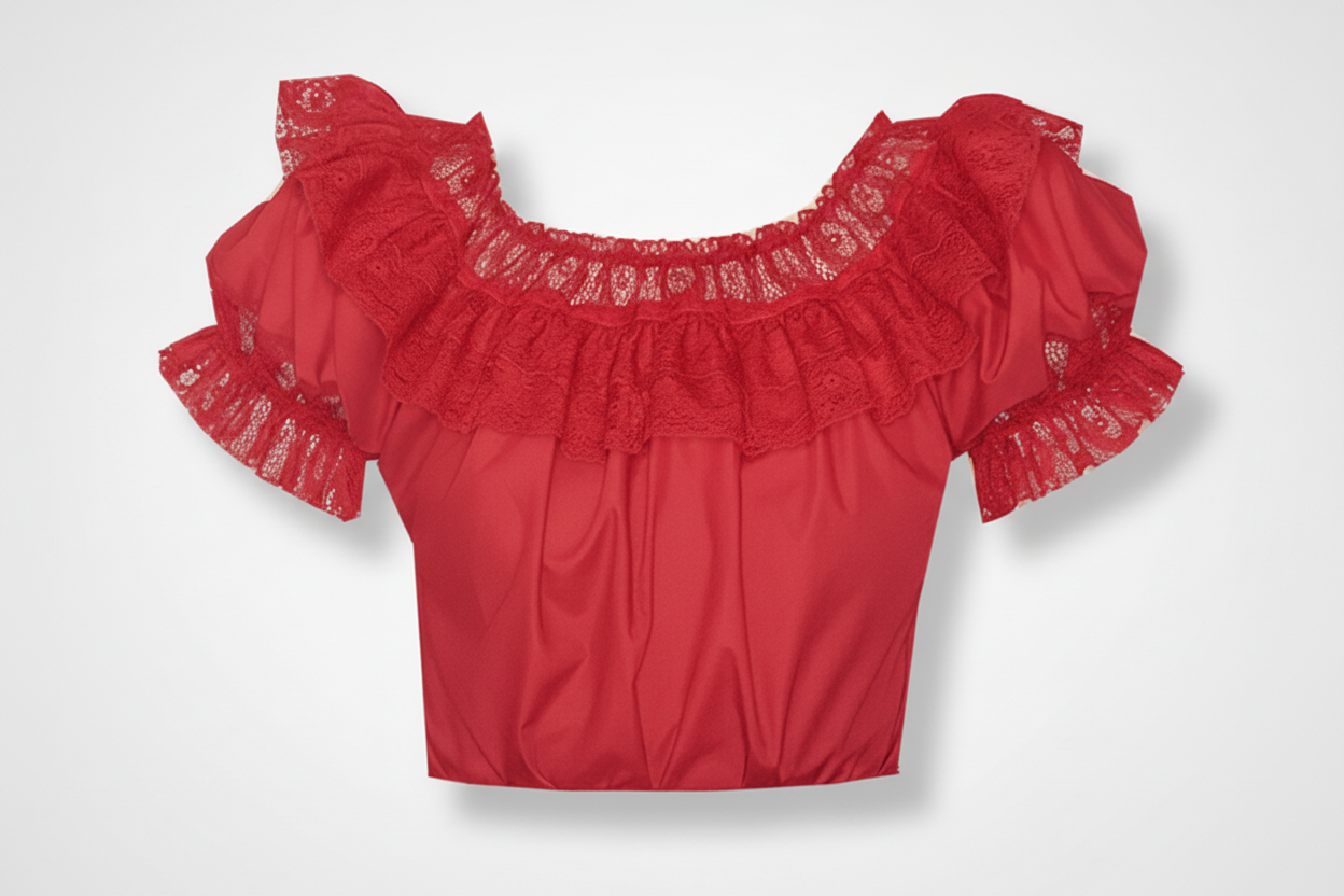 Round Neck Fiesta Lace Blouse