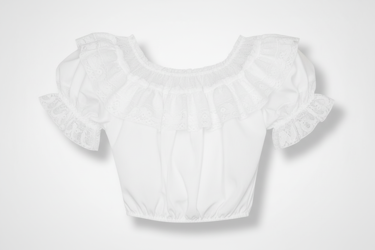 Round Neck Fiesta Lace Blouse