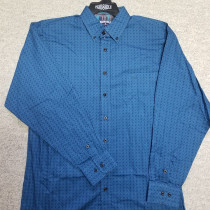 Cobalt blue tiny patterned dress shirt