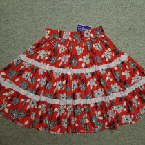 orangy-red dot flower skirt T29