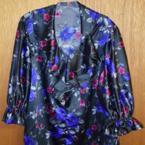 SATIN AND FLOWERS BLOUSE