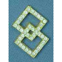 SQUARE DANCE SYMBOL WITH RHINESTONES (PACKAGE OF 12)